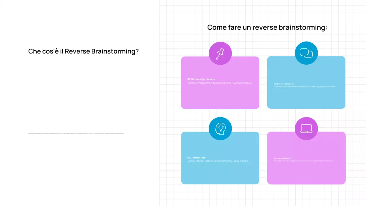 Presentazione di brainstorming digitale di tendenza, audace e minimale