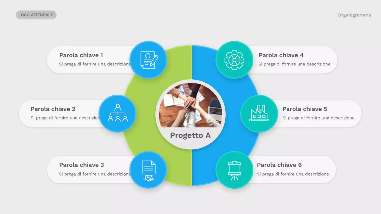 verde collezione moderna di organigrammi layout