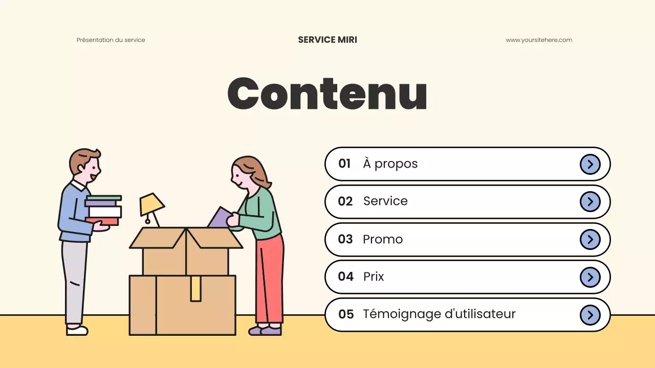 publicité moderne beige pour les déménagements