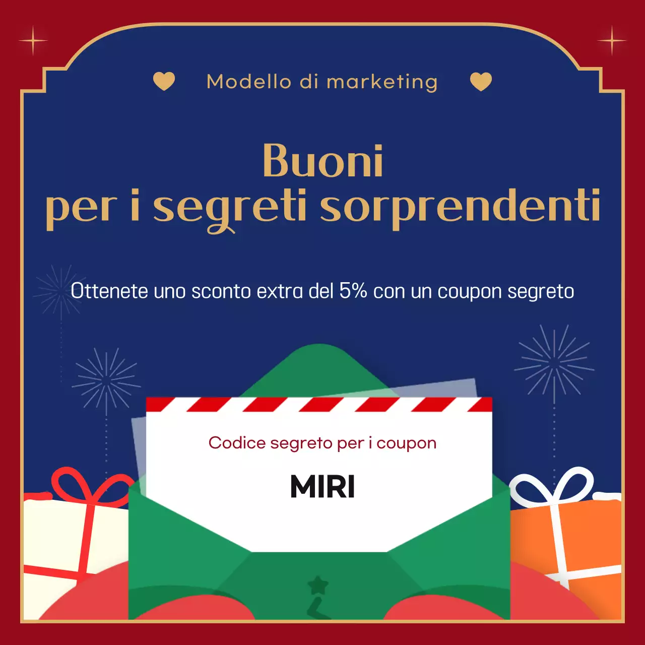 Promozione natalizia rossa e accogliente