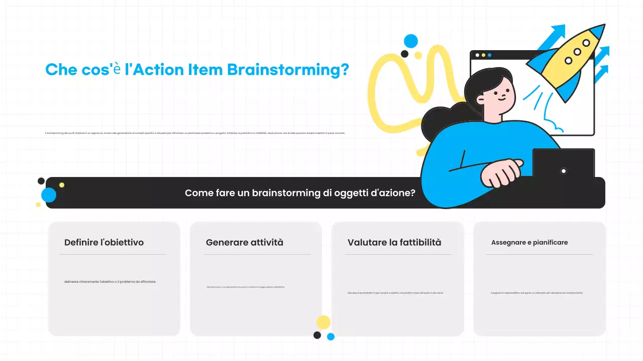 Presentazione del brainstorming moderno blu