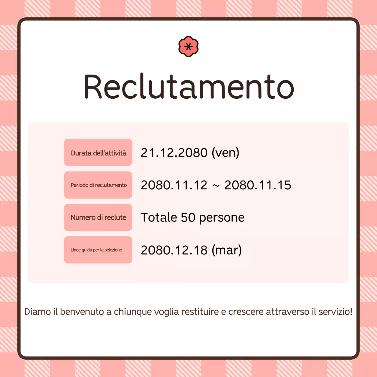 Reclutamento dei volontari di Pink Cuddly