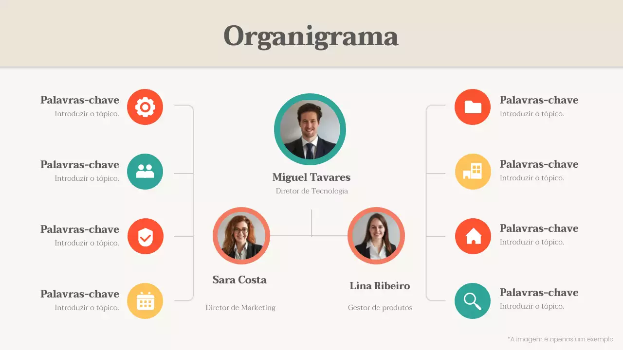 desenho de organigrama básico bege