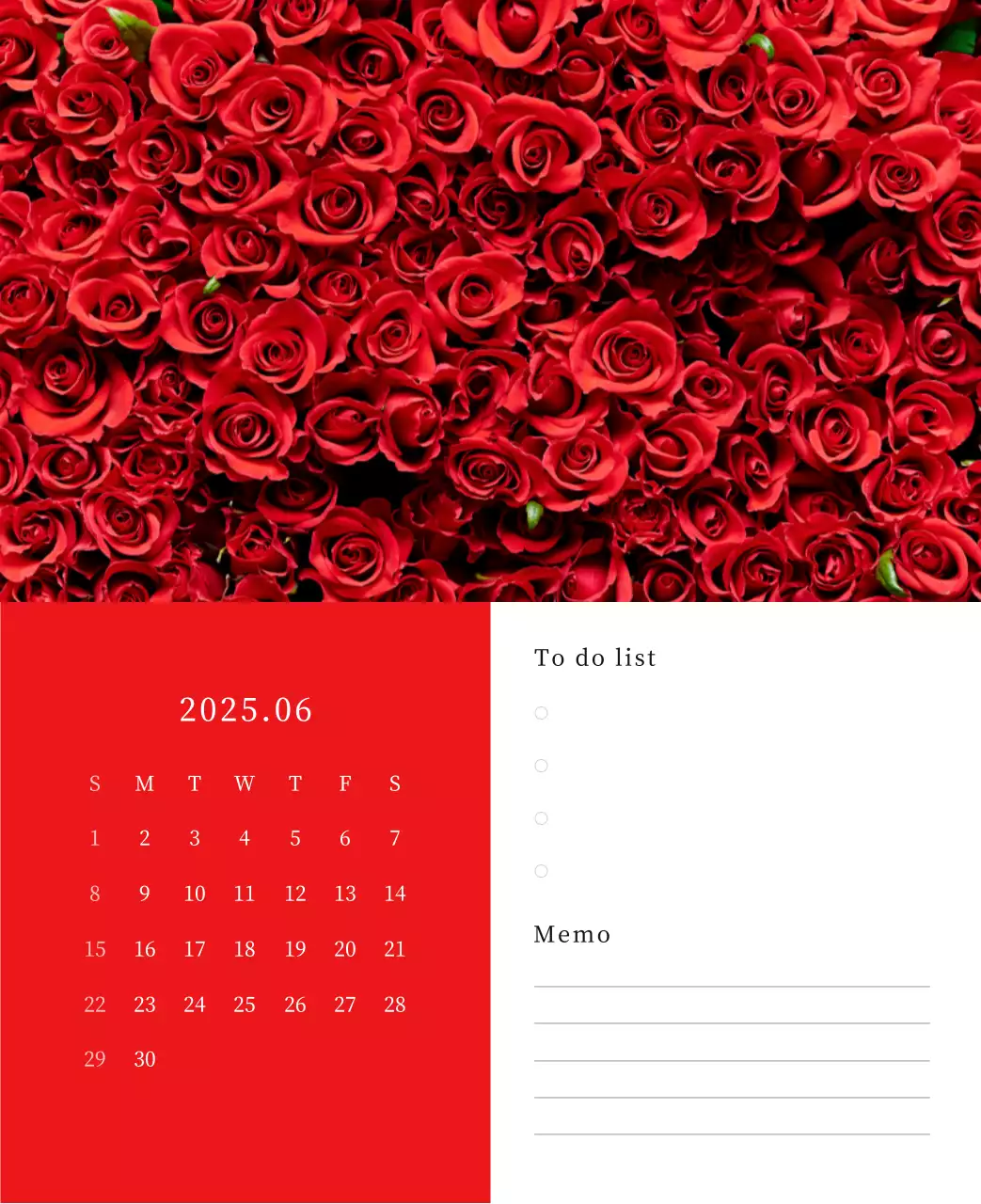 カラフルで高級感のあるフラワーカレンダー