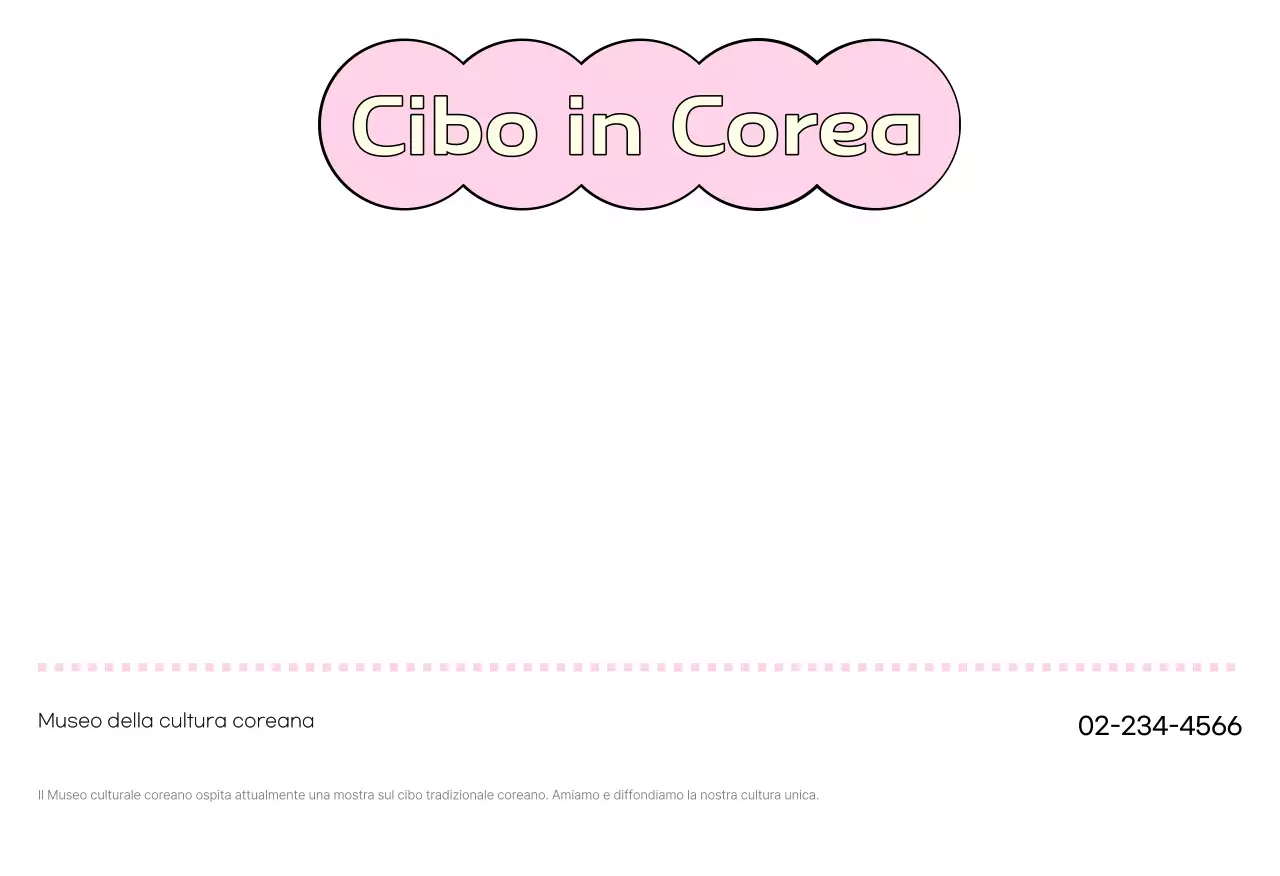 Cartolina con cibo coreano tradizionale alla menta