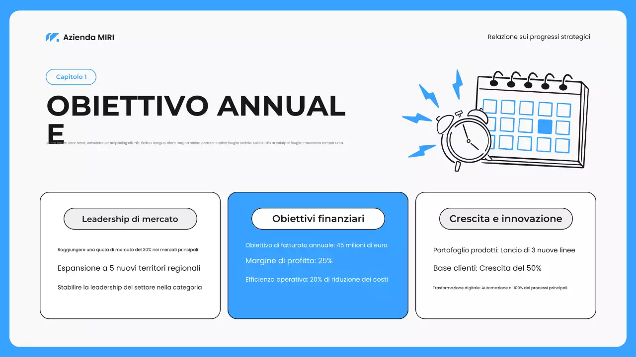 relazione aziendale moderna blu