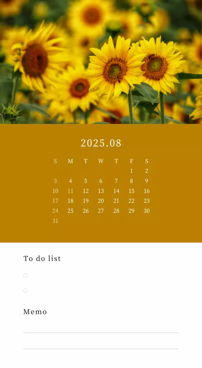 カラフルで美しい花のカレンダー