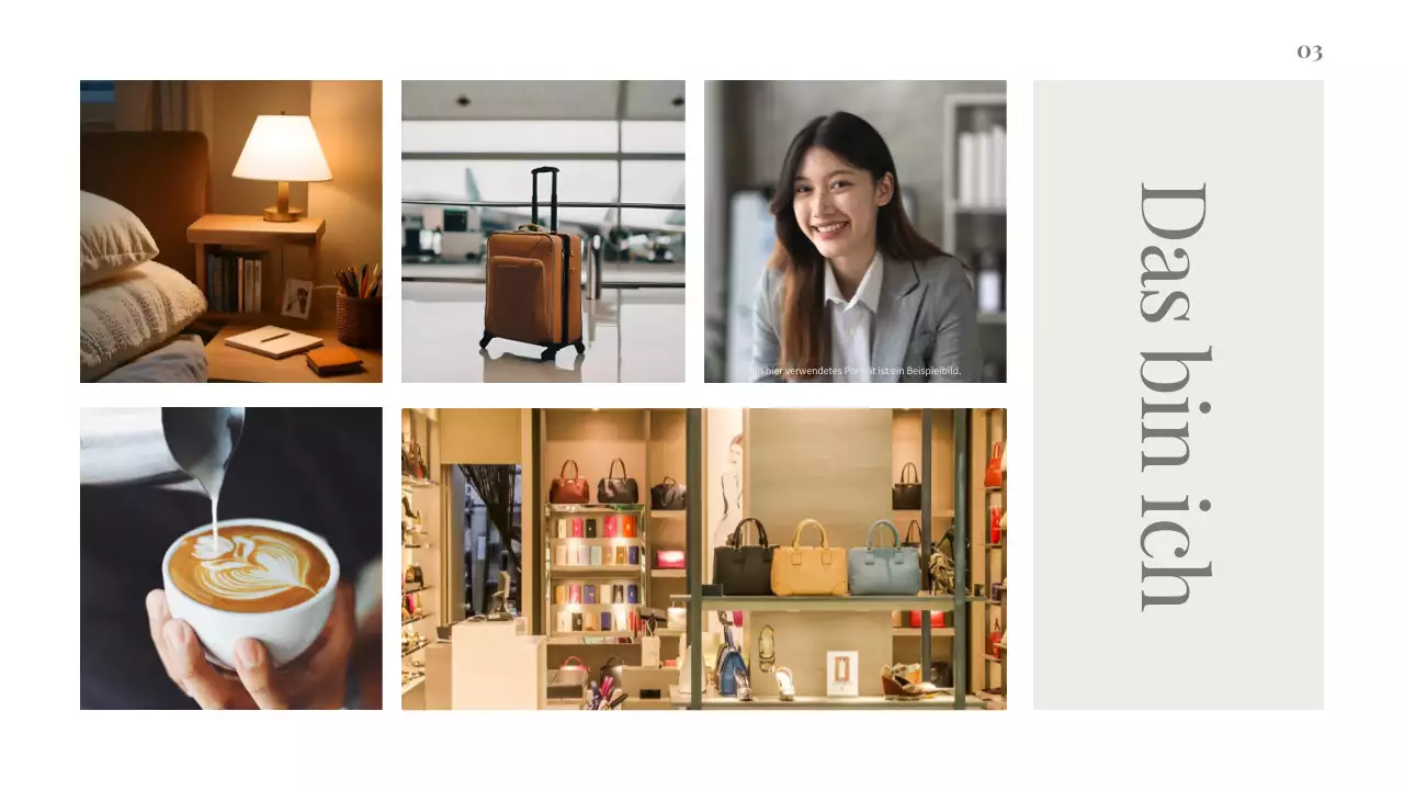 Saubere, ästhetische Über mich-Profil-Einführungspräsentation für Fachleute