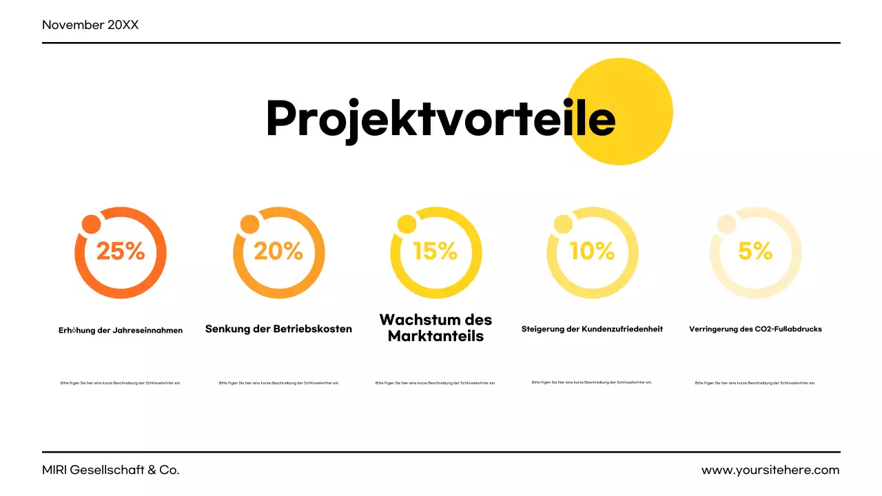 gelbes modernes Projektdokument