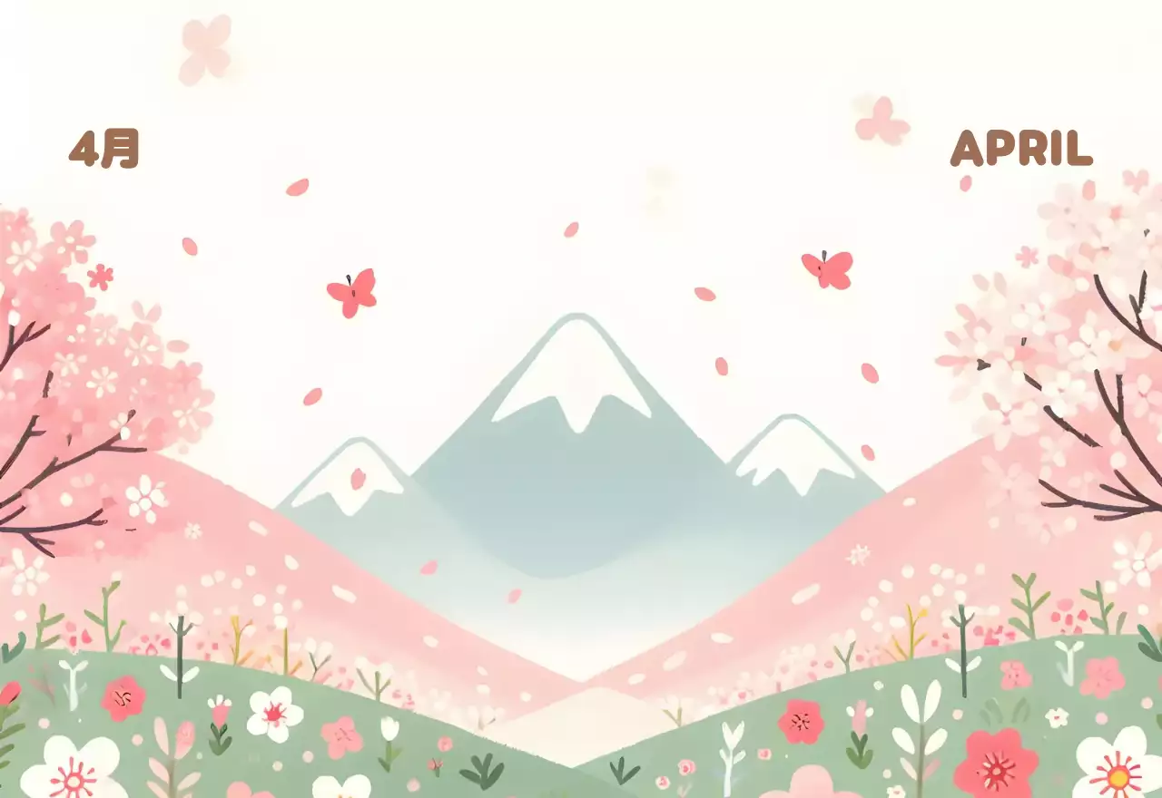 茶色とベージュの可愛らしい2025年カレンダー