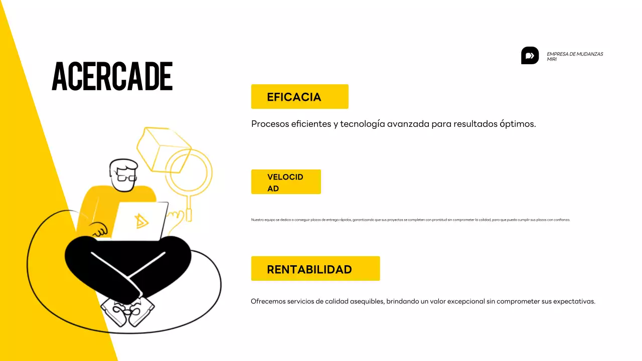 Presentación del servicio de mudanzas Yellow and White