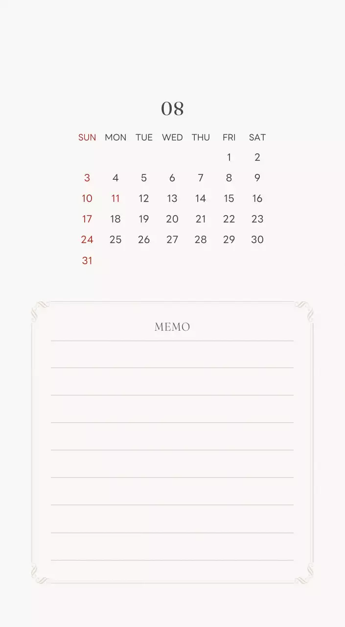 アイボリーとグリーンのシンプルな2025年花柄卓上カレンダー