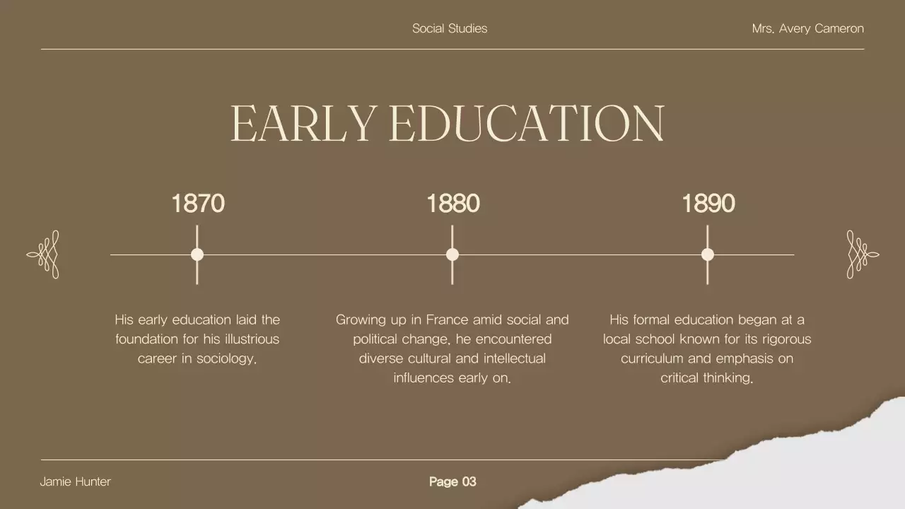 Brown Traditional Biography Presentation
