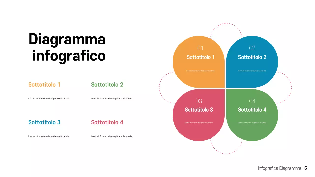 Modello di presentazione infografica moderna con arcobaleno