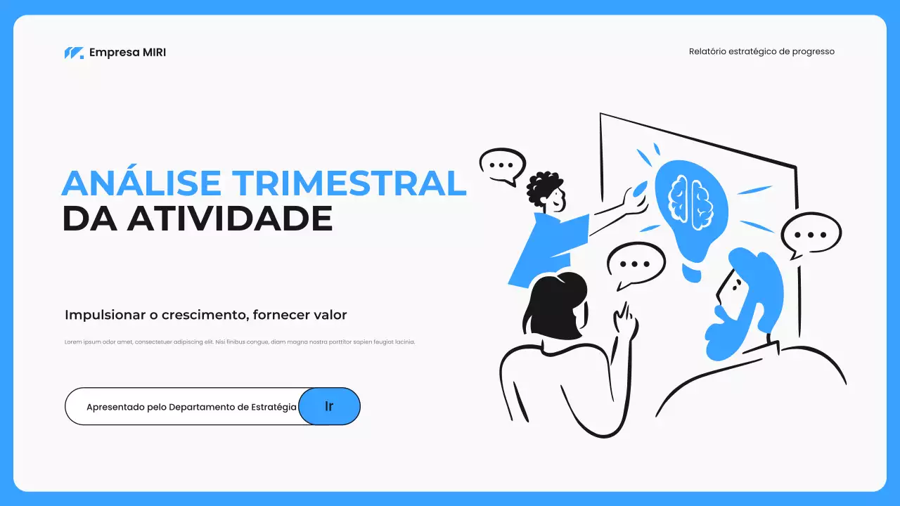 relatório de empresa moderna azul