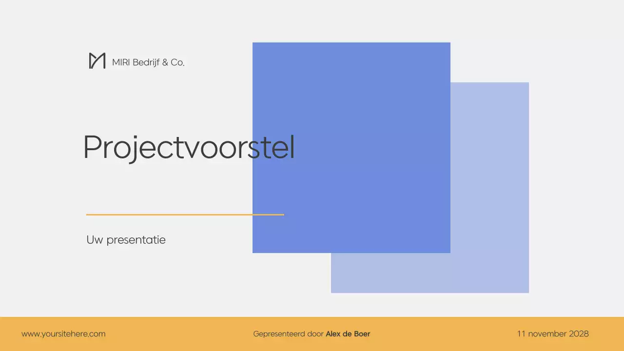 Modern ondernemingsplan in blauw en geel