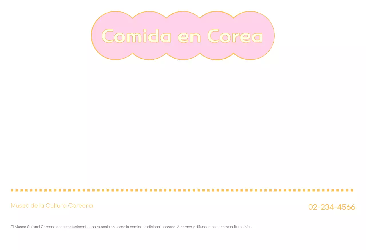 Menta Postal de comida tradicional coreana