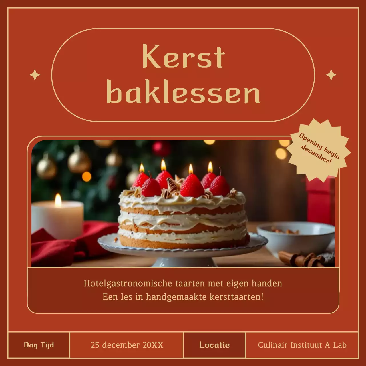 Bruine vintage kerstadvertentie