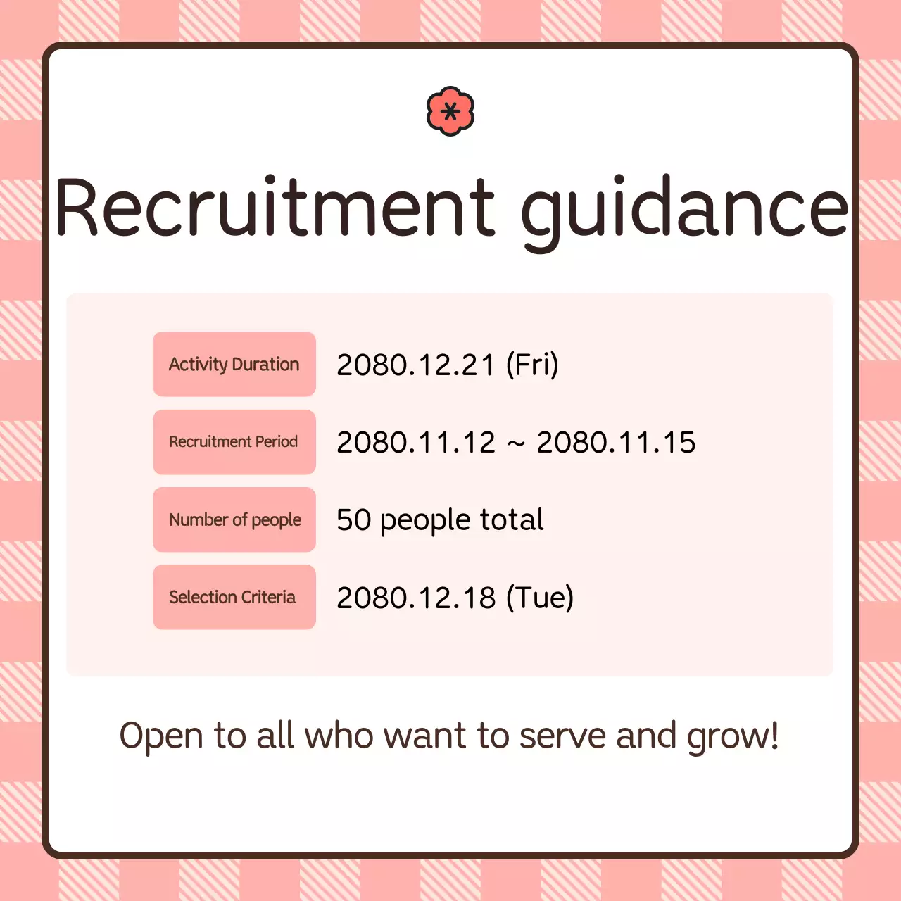 Carrossel do Instagram de recrutamento de voluntários Pink Simple