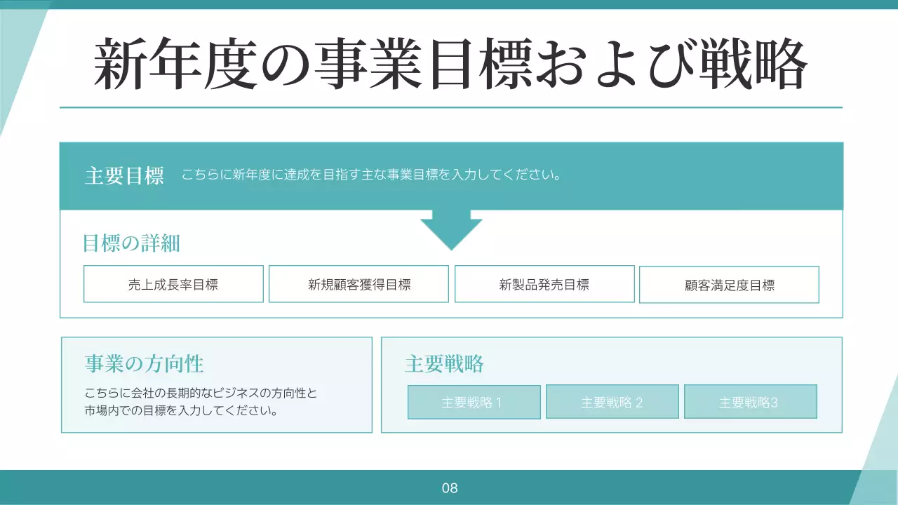 水色 シンプル ビジネス 企画書 プレゼンテーション