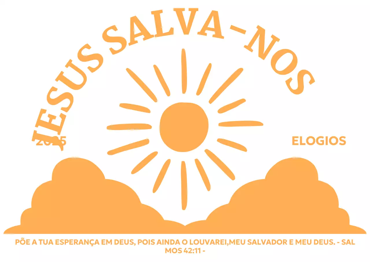 Promover uma igreja simples com uma ilustração do sol a nascer acima das nuvens