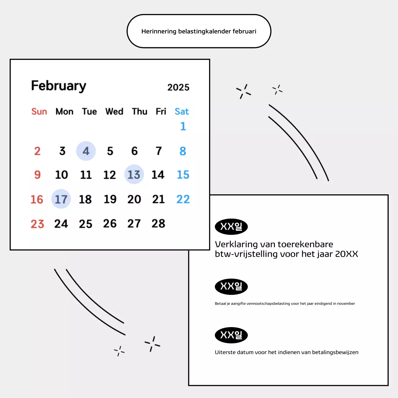 Blue Modern Belastingkalendergids