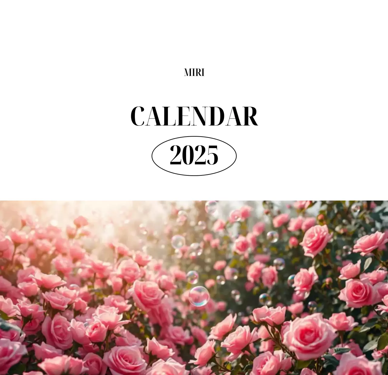 黒と白のシンプルな花写真2025年版カレンダー