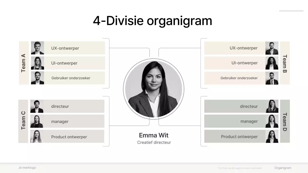 grijze minimale collectie organigrammen layout