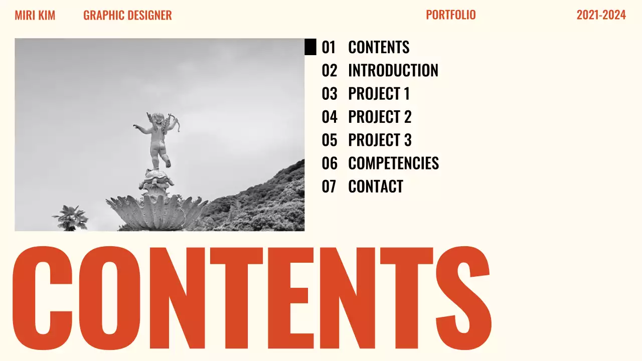 주황 모던 포트폴리오 소개