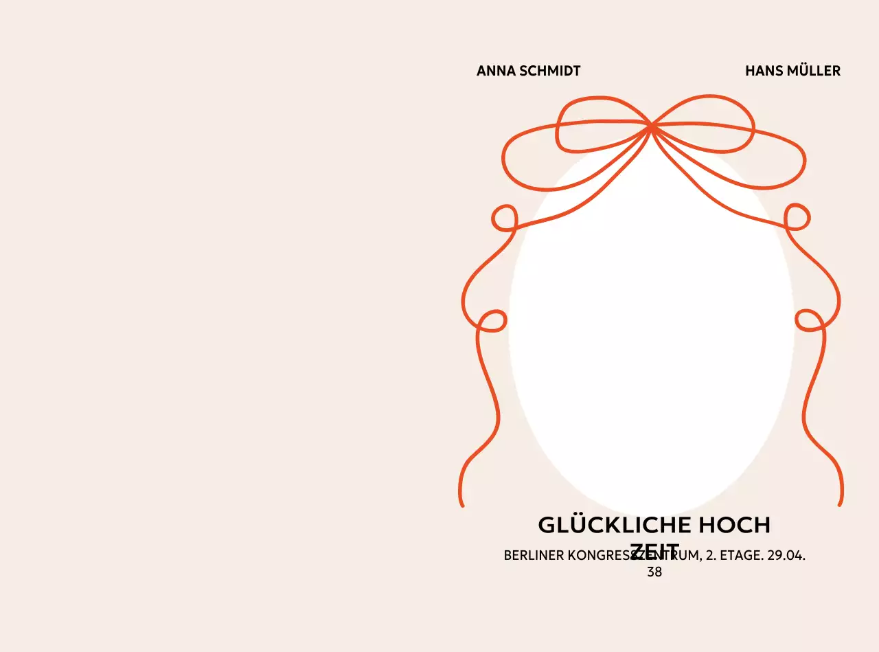 Beige minimalistische Hochzeitseinladung