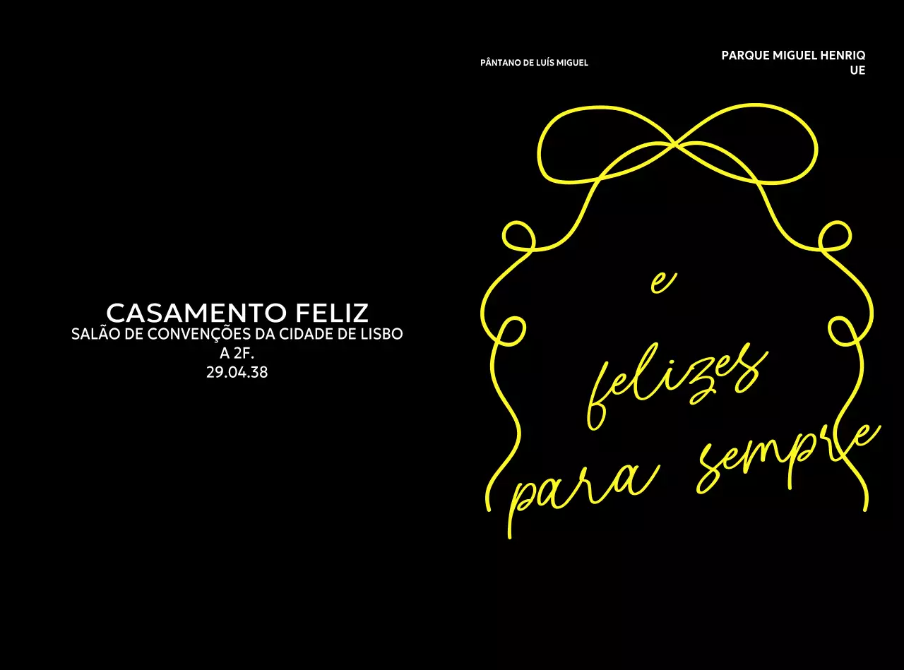 Convite de casamento minimalista em preto