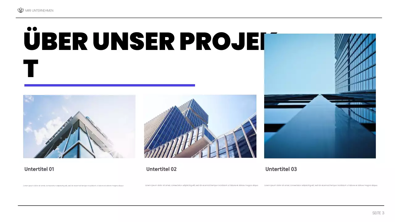 blue modern Projektbericht