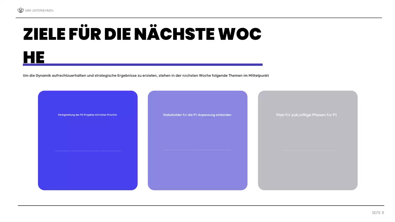 blue modern Projektbericht