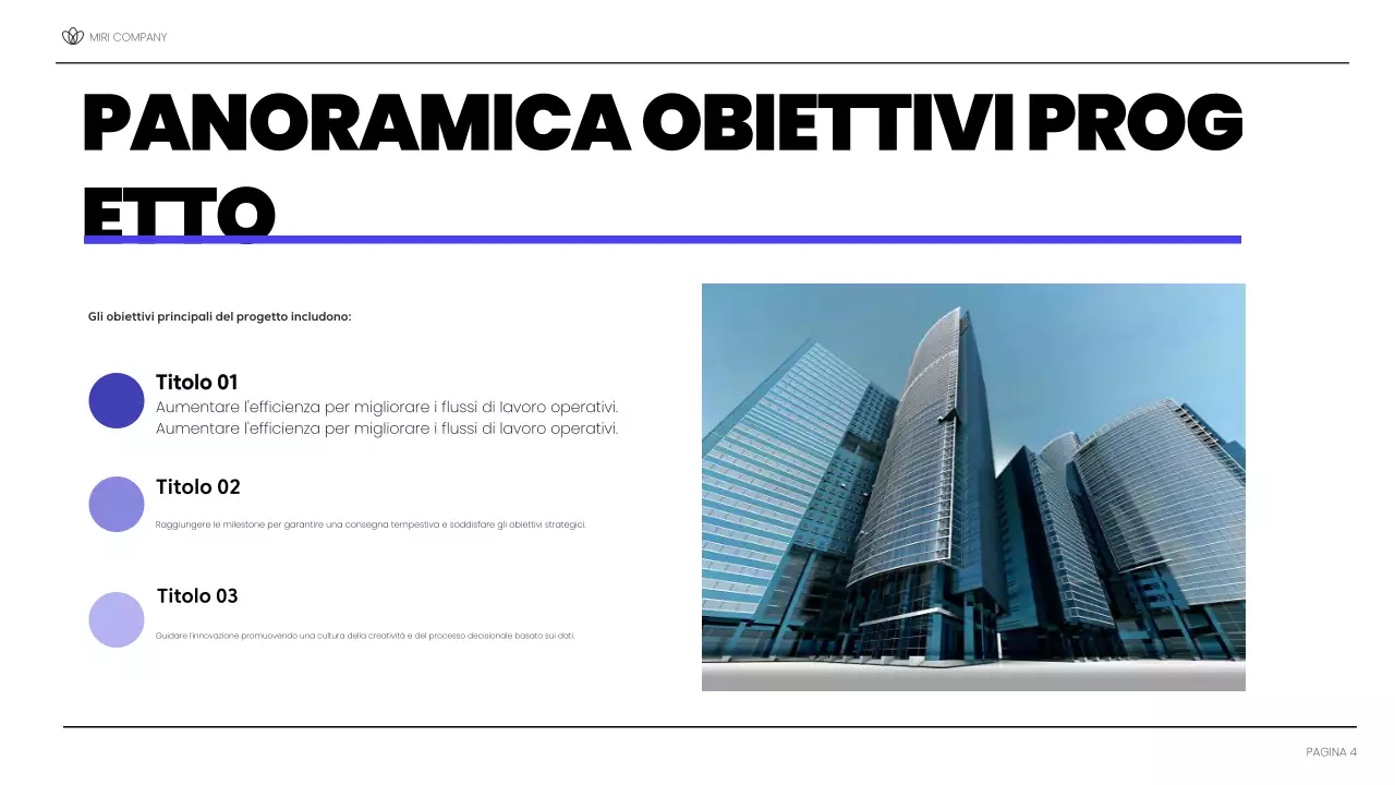 relazione sul progetto blu moderno