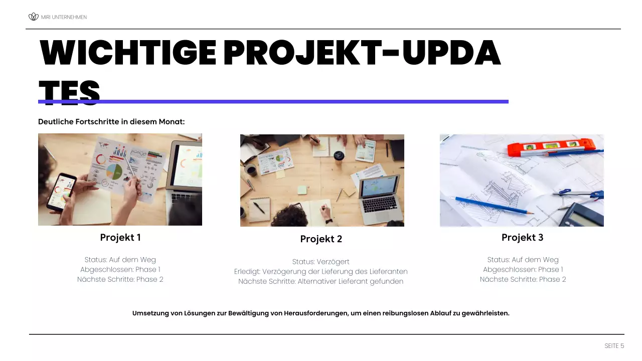 blue modern Projektbericht