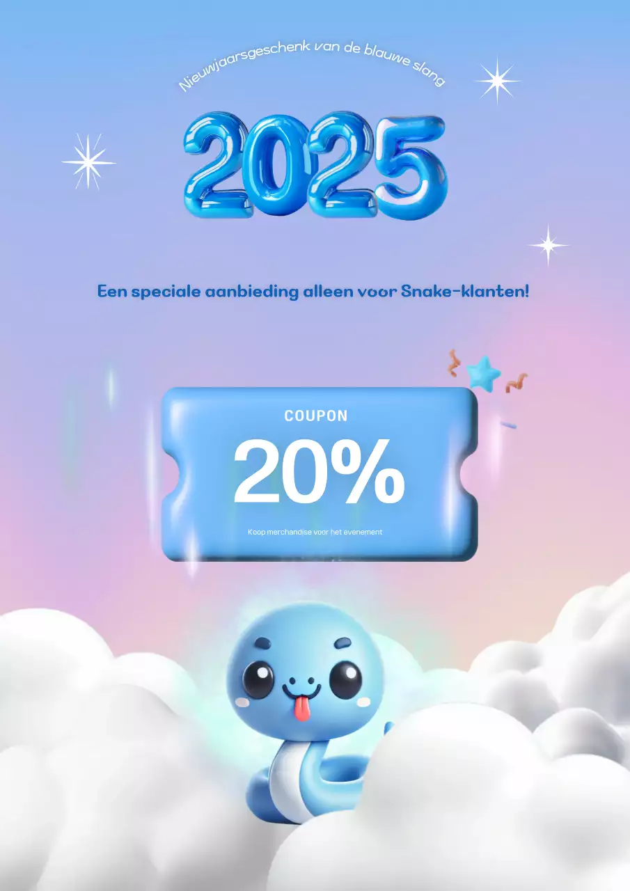 Lichtblauwe gezellige nieuwjaarsaanbiedingen