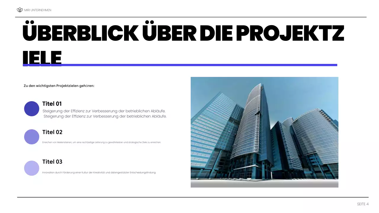 blue modern Projektbericht