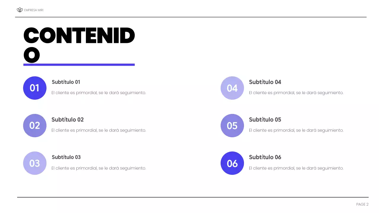 informe del proyecto blue modern