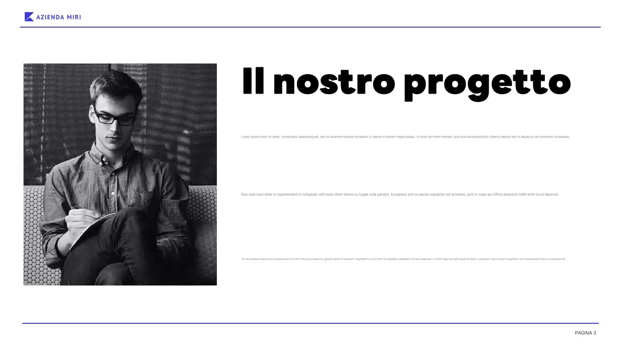 relazione aziendale moderna blu