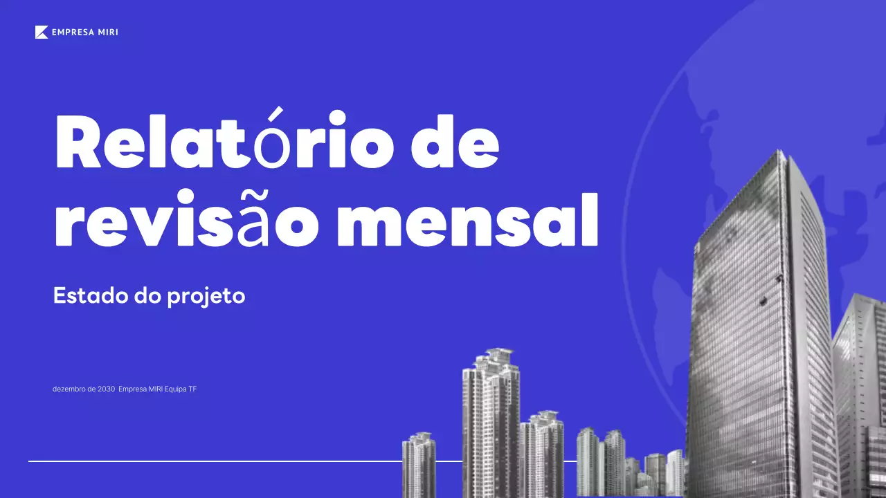 relatório de empresa moderna azul