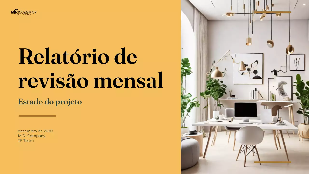 relatório de empresa moderna amarela