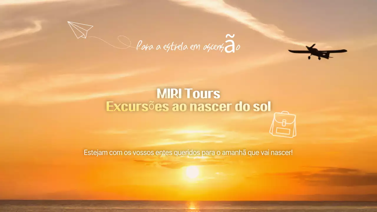 Anúncio de viagem moderno em laranja