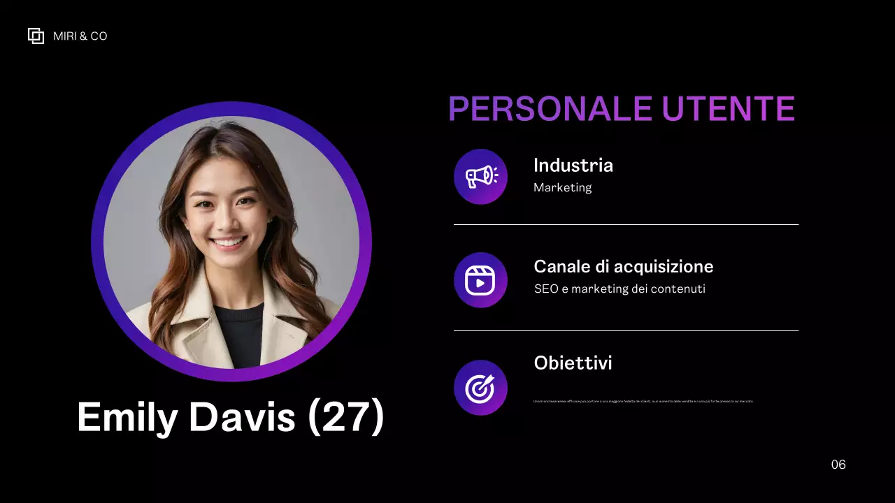 Piano aziendale moderno viola