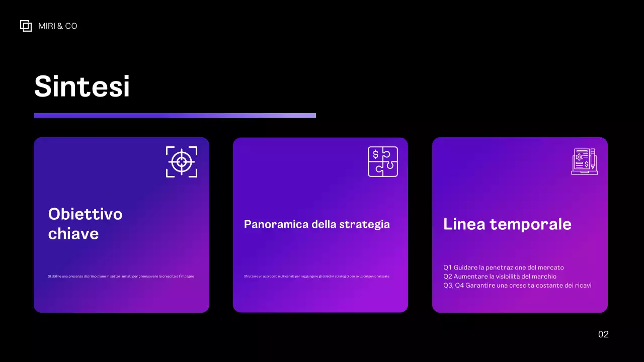 Piano aziendale moderno viola