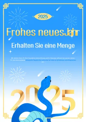 Traditionelle Neujahrsgrüße in Blau