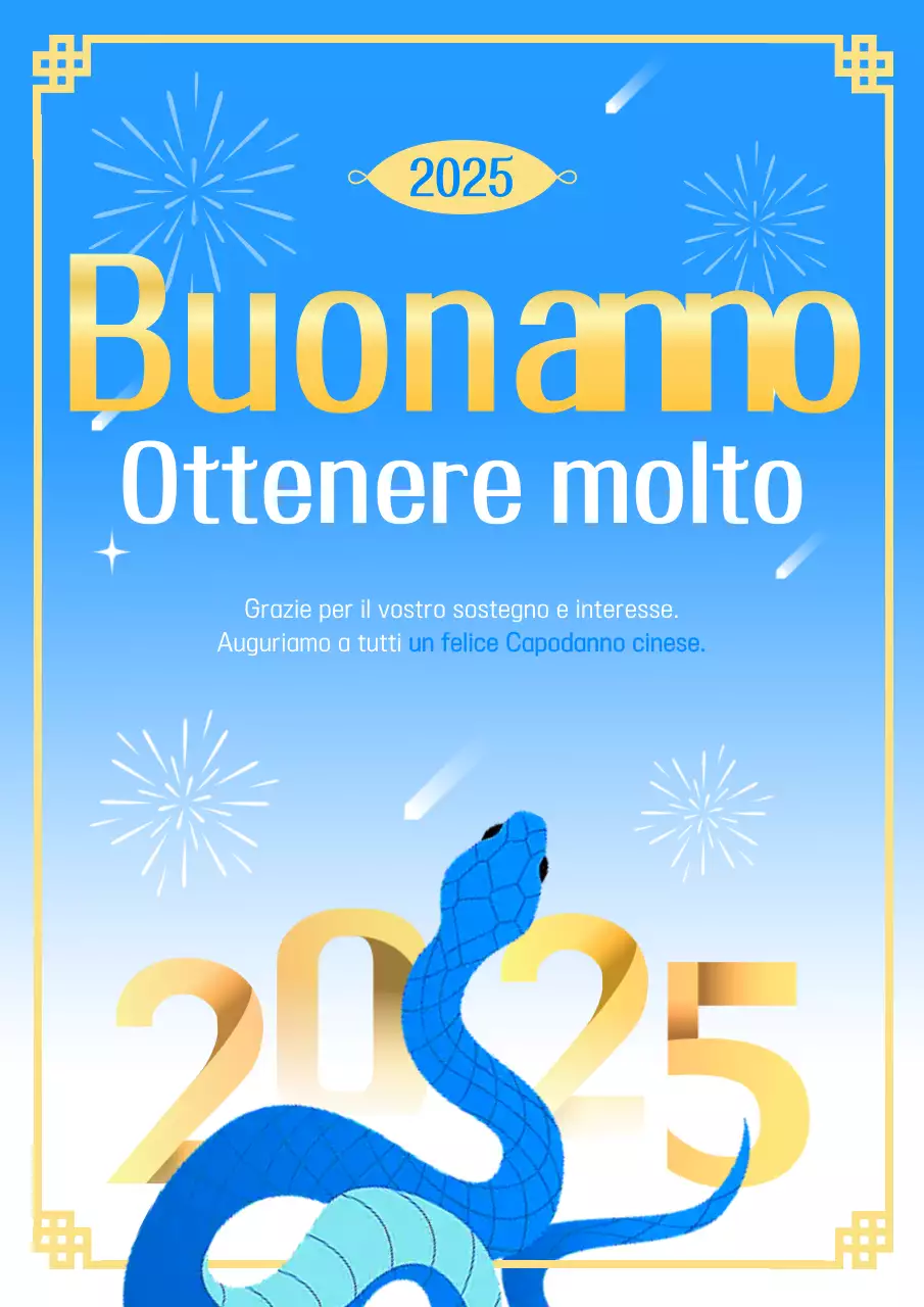 Auguri tradizionali di Capodanno in blu