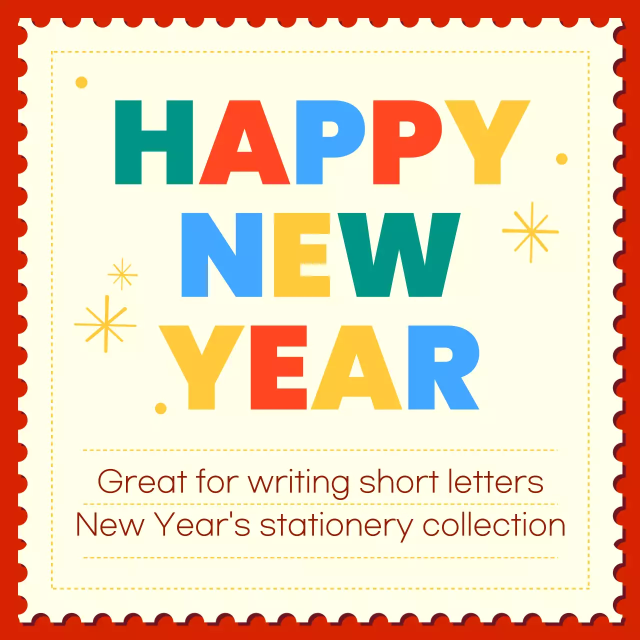 Red Retro New Year's Card Instagram Carousel