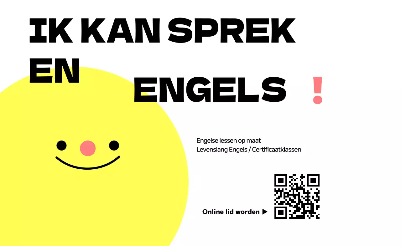 Geel eenvoudig Engels onderwijs promoten