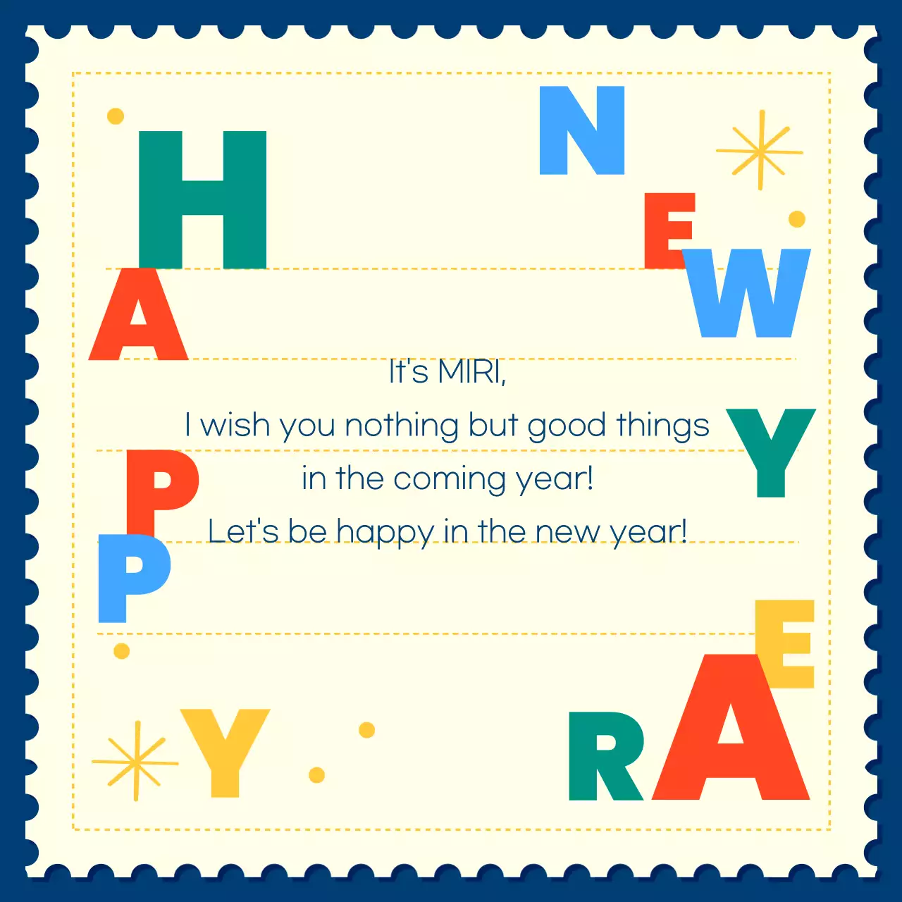 Cartão de Ano Novo Retro Vermelho Instagram Carousel