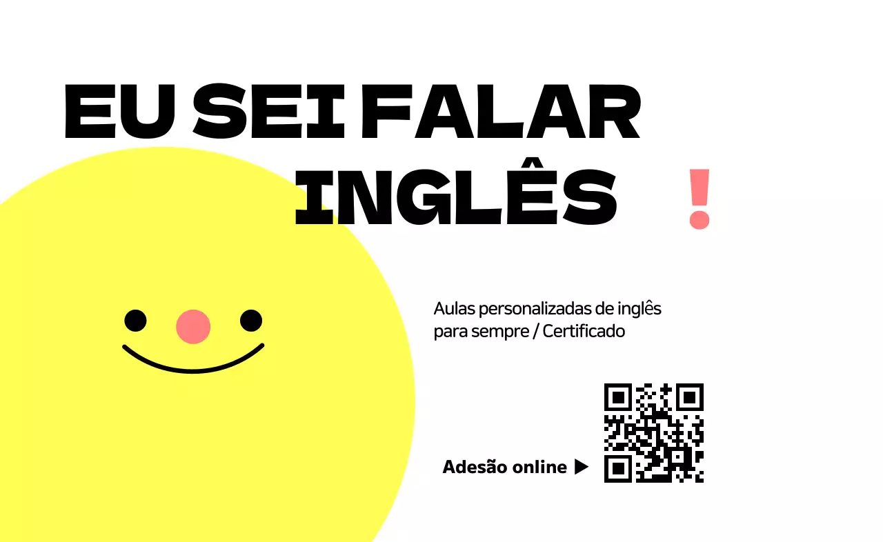Promover o ensino do inglês simples amarelo